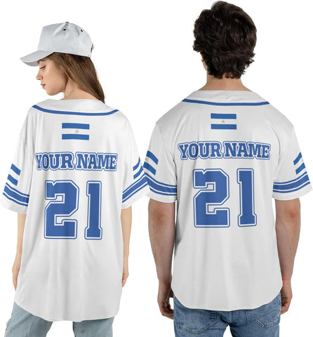 Personalized Nicaragua Baseball Jersey, Custom Nicaragua Baseball Jersey for Men & Women, Nicaraguan Camisas Shirt