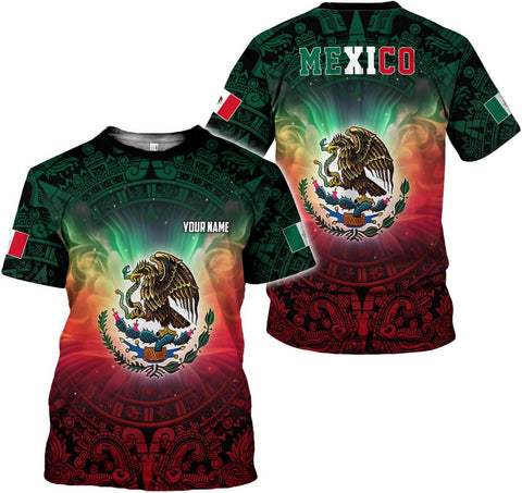 Mostprints Personalized Name Mexican Shirts for Men 3D Customized Mexico Shirts for Men Mexico Shirts for Women Mexico Shirt