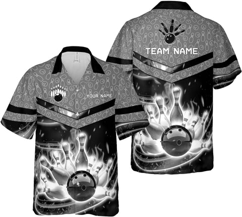 Mostprints Personalized Name Bowling Hawaii Shirts for Men and Women 3D, Bowling Shirts for Team Bowling, Bowling Shirts Gift