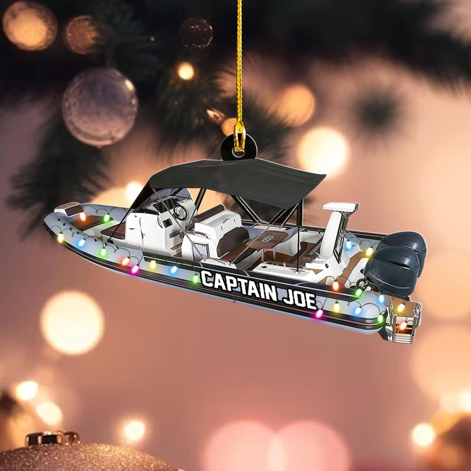 Mostefy Personalized Pontoon Christmas Ornament 2024, Water Craf Boat Ornaments, Cruise Ship Ornament, Boat Ornaments, 2D Flat Ornament, Pine Hanging for Xmas Christmas (Style 12)