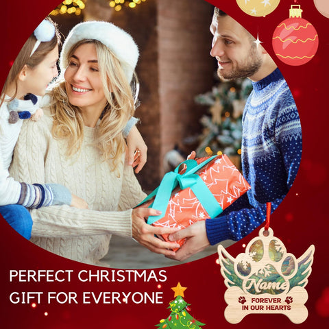 MAPrints Personalized Wooden Dog Cat Paw Suncatcher Ornament Christmas 2024, Custom Dog Paw Suncatcher Wood Ornaments with Names, Pet Paw Wooden Dog Ornament, Pet Paw Christmas Ornament (PAW 4)