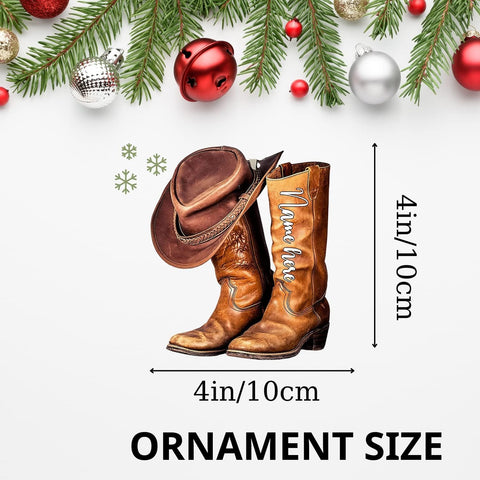 Personalized Boots and Hat Cowboy Christmas Ornament, Horse Light Ornament, Horse Christmas Ornament, Christmas Horse Ornament, Horse Ornaments for Christmas Tree Gift for Horse Lover (CB4) (1, HL8)