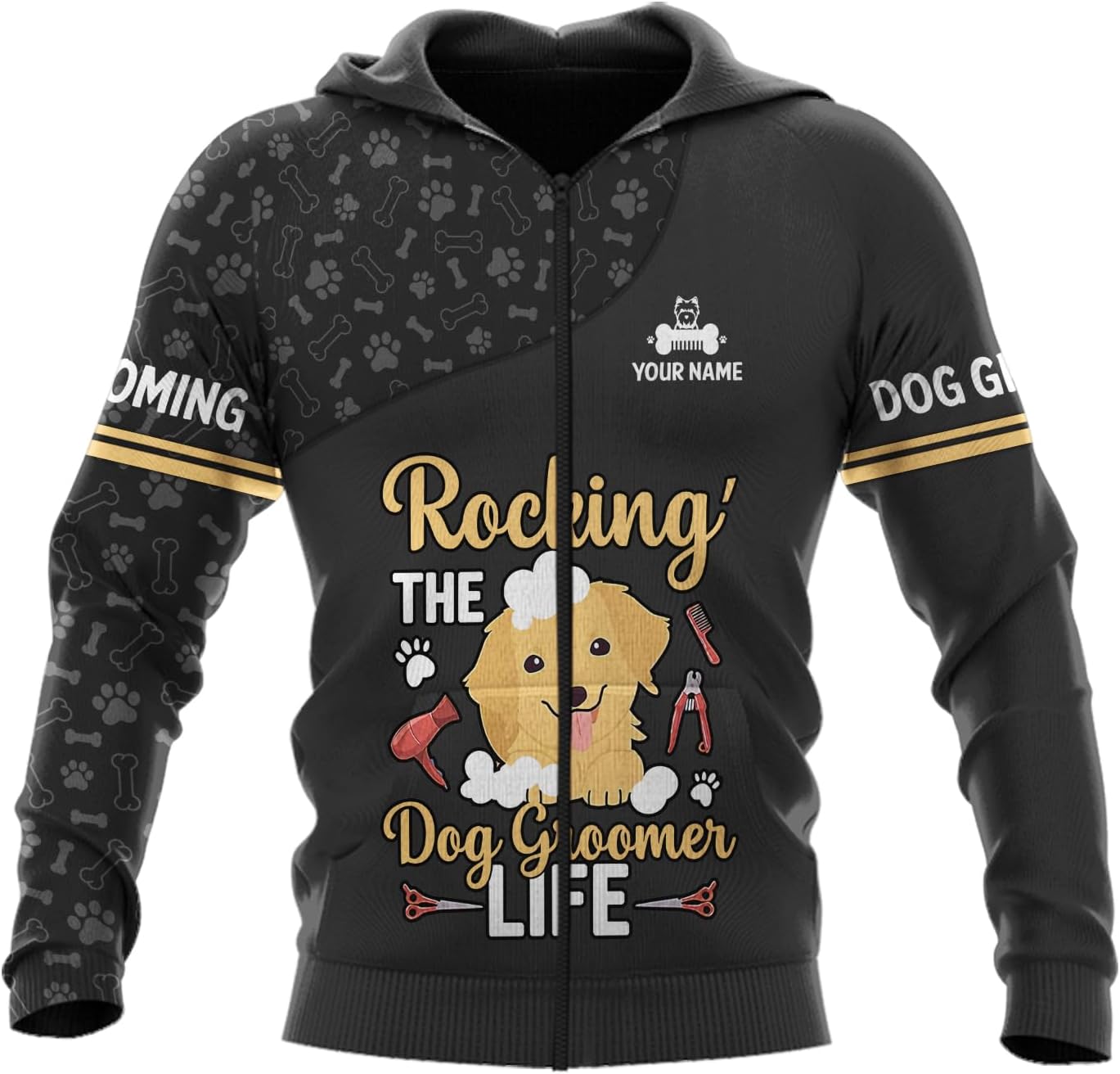 Mostprints Personalized Name Dog Groomer Shirt 3D, Funny Dog Groomer Apparel Shirts, Dog Groomer Gifts for Men and Women