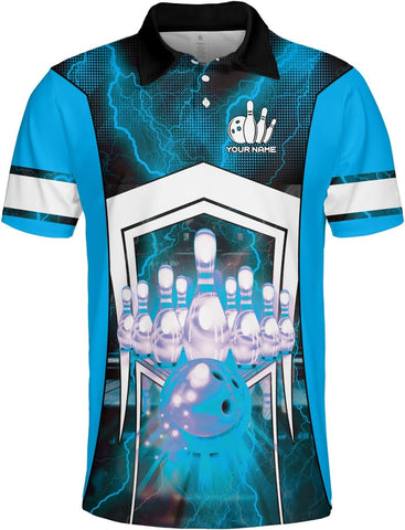Custom Bowling Polo Shirt Personalized 3D Team Name Bowling Shirts for Men Women Jersey Unisex Bowler Short Sleeve Gift Tee