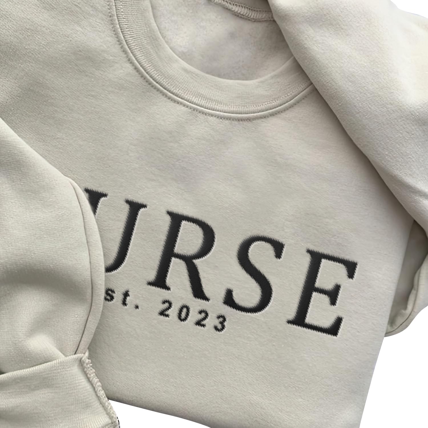 Personalized Embroidered Nurse Crewneck Sweatshirts for Women, Emergency Nurse Registered Nurse Sweatshirt (Cotton, SS75)