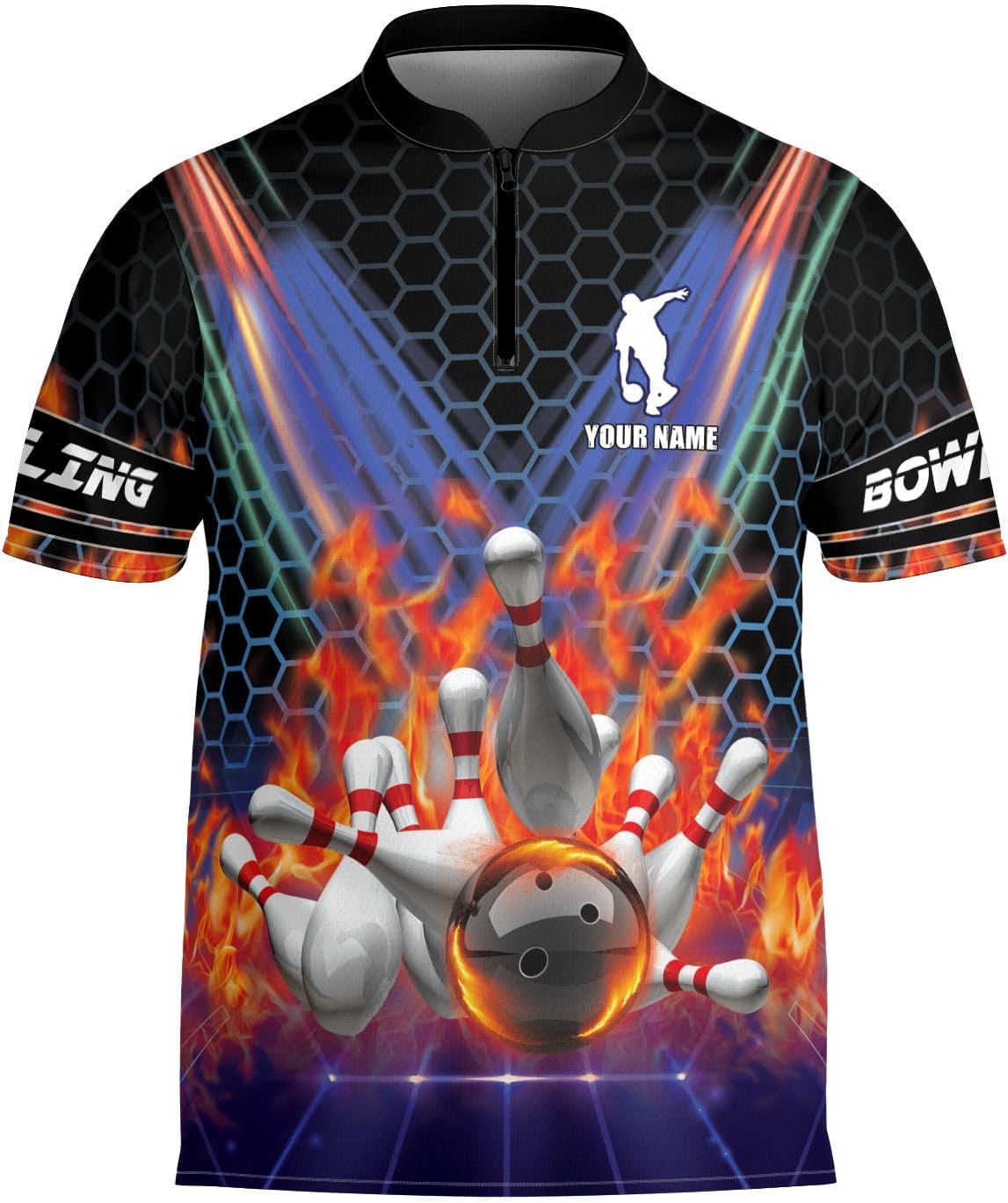 Ligthuy Personalized Bowling Jersey 3D, Bowling Shirts for Team, Bowling Shirt Unisex for Men Women, Bowling Shirts for Men