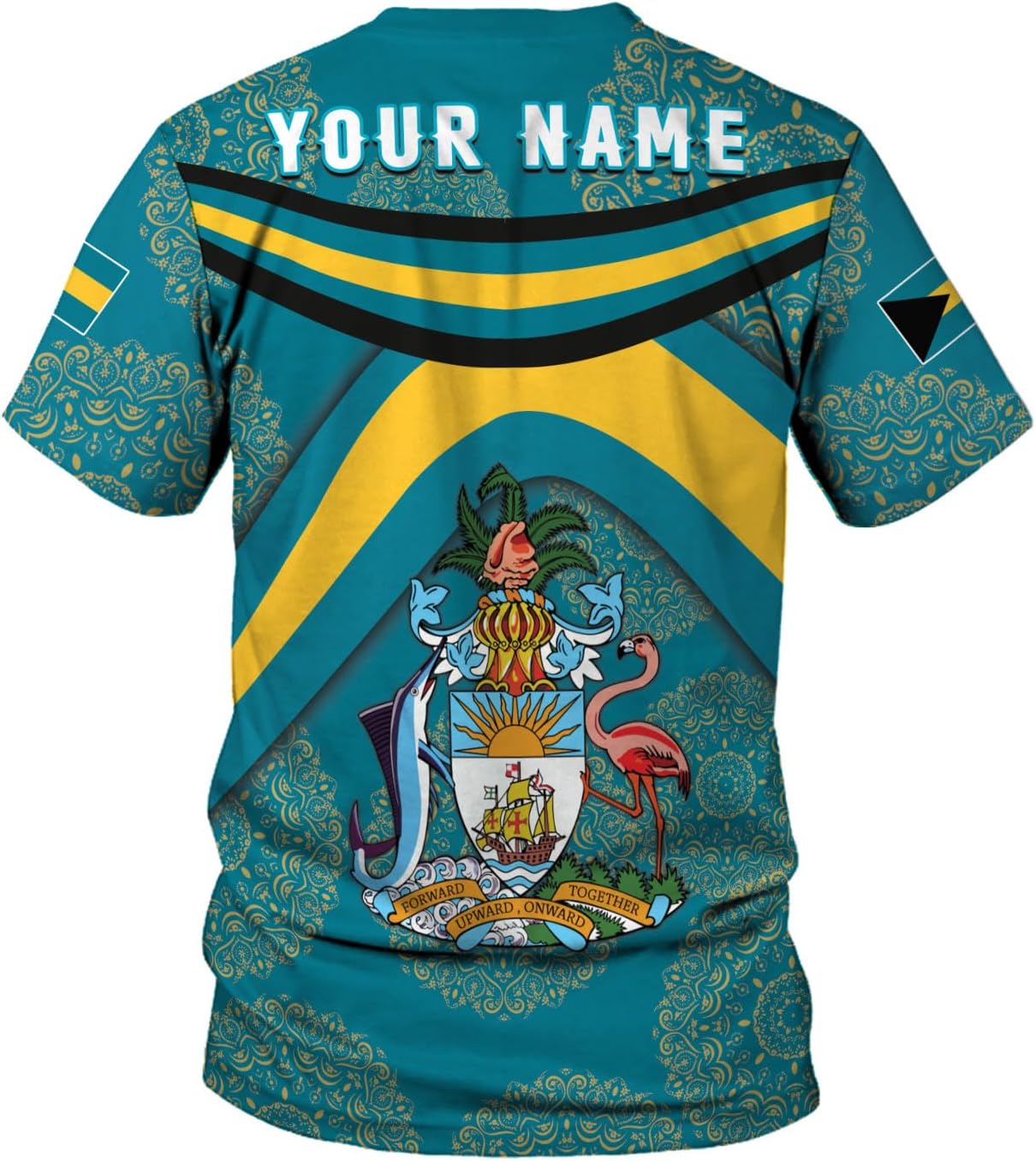 Artparel Personalized Bahamas Shirts 3D Bahamas T-Shirt Bahamas Shirts for Men Bahamas Souvenirs Shirts Bahamas Flag Shirts