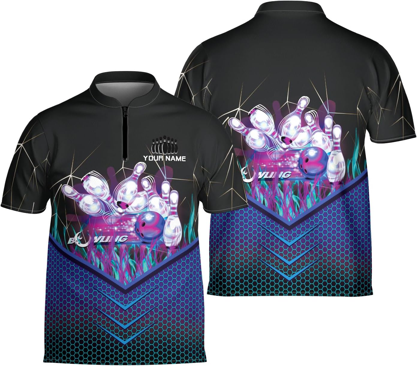 Ligthuy Personalized Bowling Jersey 3D, Bowling Shirts for Team, Bowling Shirt Unisex for Men Women, Bowling Shirts for Men