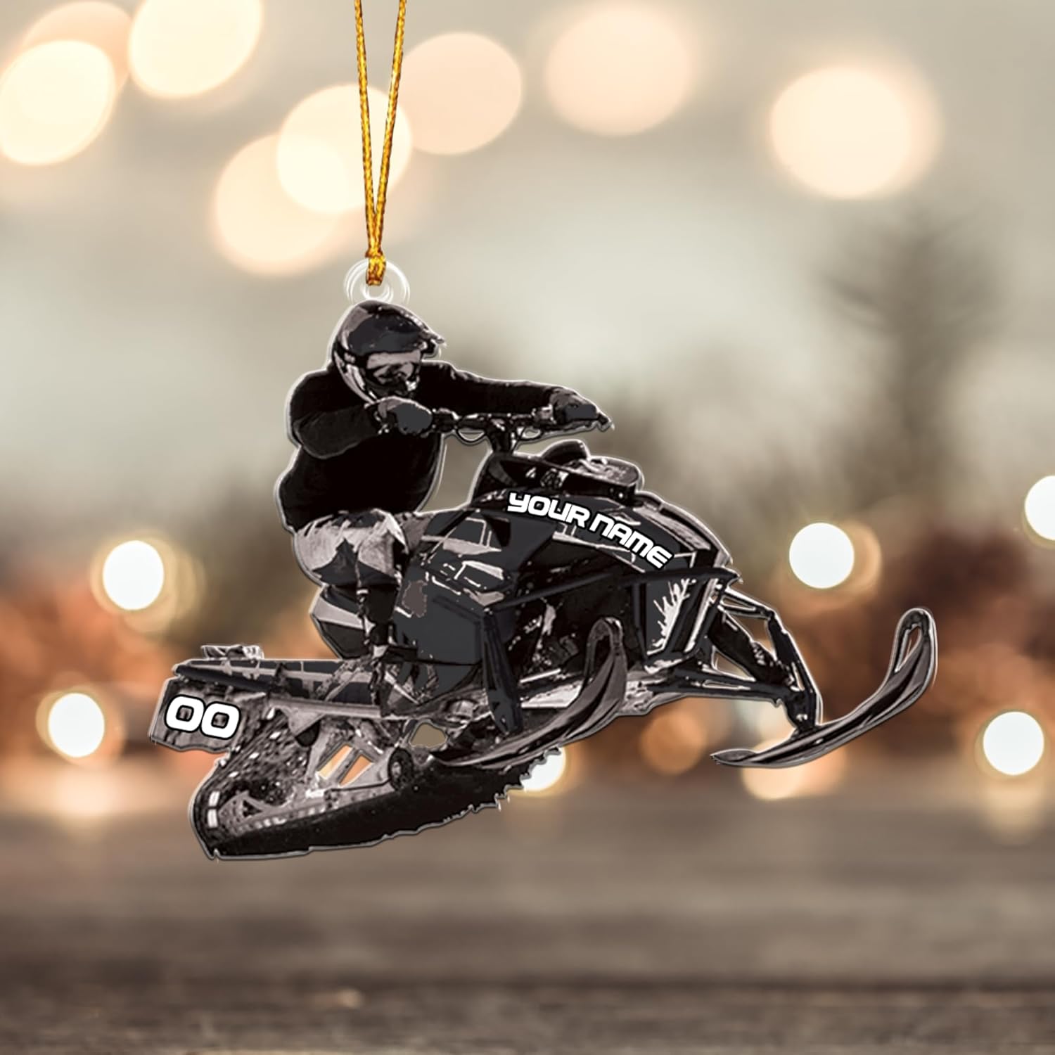 RoyalBro Personalized Snowmobile Ornament Snowmobile Gear Shoes Christmas Ornament for Snowmobile Lovers, Snowmobile Christmas Ornament Gift for Snowmobile Lovers (Style 1)