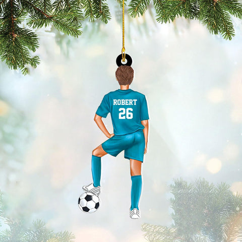 mostprints Personalized Soccer Christmas Ornament, Soccer Ornament for Boys, Soccer Team Ornaments, Gifts for The Soccer Player, Soccer Player Ornament, Soccer Gift Tree Hanging (SC9)