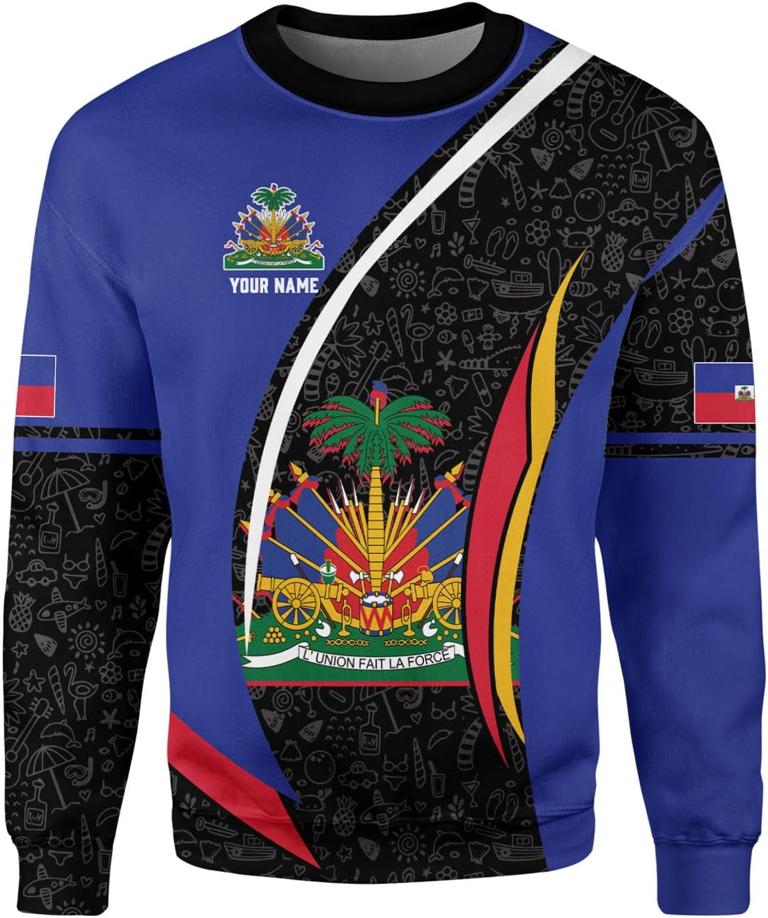 Vybonz Personalized Haiti Zip Hoodie - Men & Women Haitian Pride Coat Of Arms Hoodie