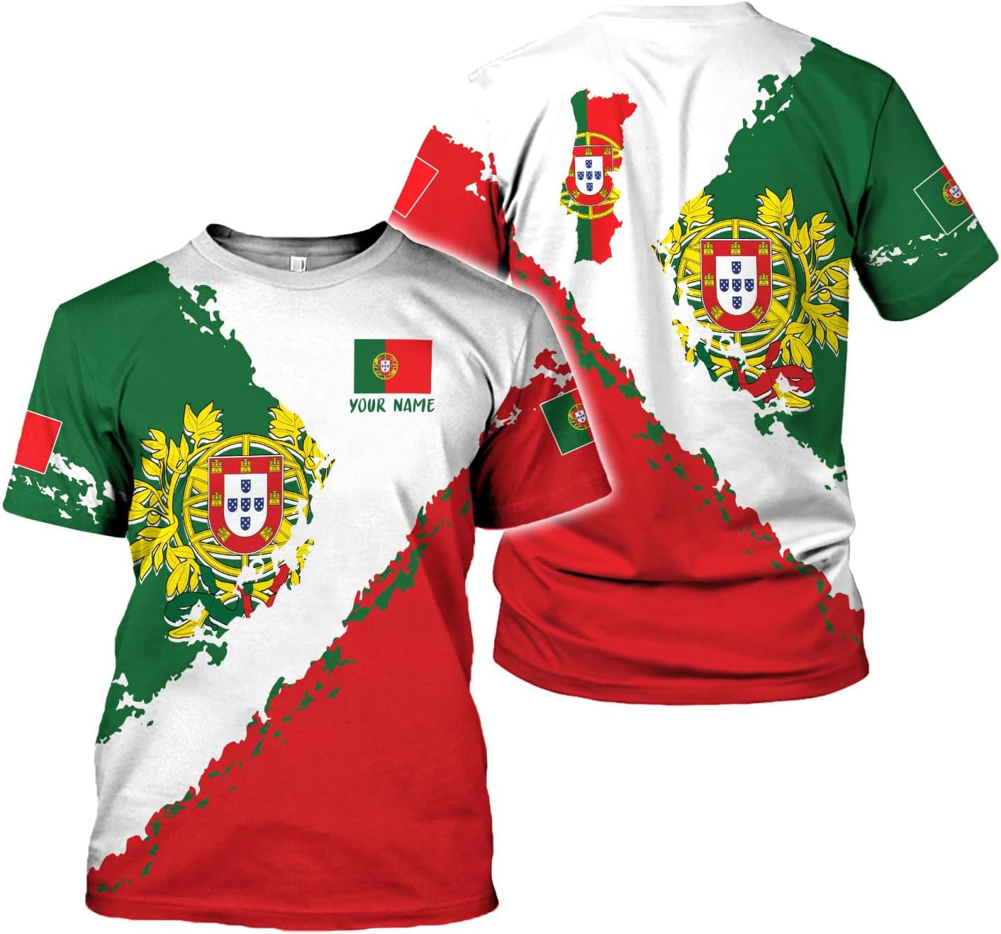 MoonArt Personalized Portugal Shirt Custom Portuguese Flag Lion Hoodie for Men and Women, Portuguese Pride