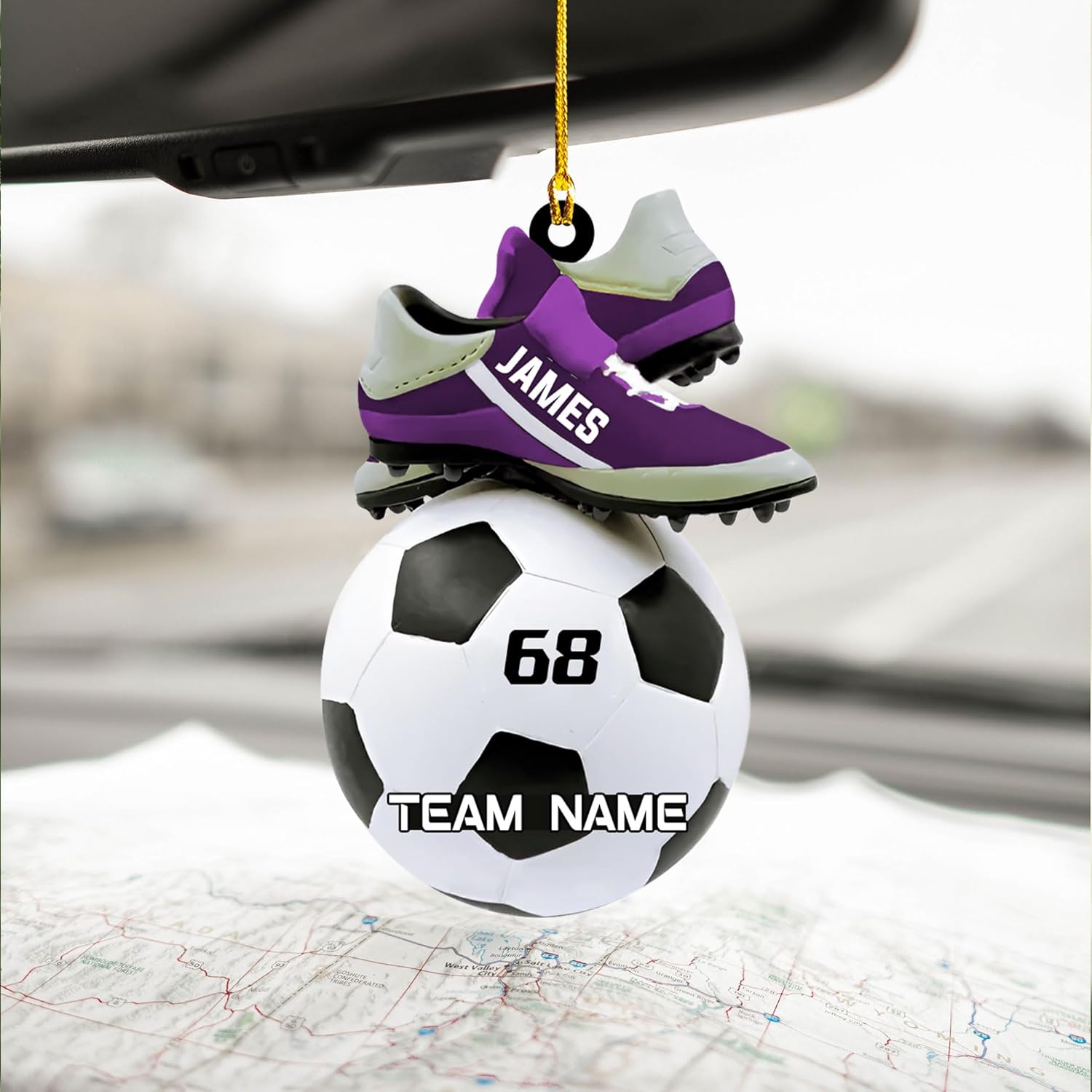 Personalized Soccer Ornaments Soccer Christmas Ornament,Soccer Ornaments for Christmas Tree Soccer Christmas Ornaments for Boys Girls, Custom Soccer Jersey Shoes Ornament (Style 2)