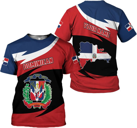 Vybonz Personalized Dominican Republic Shirts 3D, Republica Dominicana Tshirt, Dominican Republic Flag Shirt