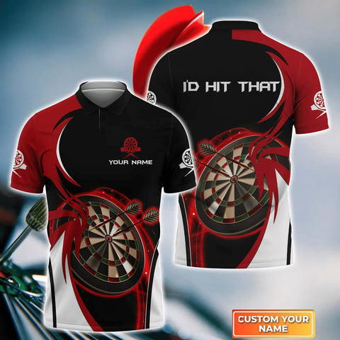 Riveprints Personalized Name Dart 3D Polo Shirt, Dart Shirts, Mens Dart Shirts, Funny Dart Tshirts, Dart Team Shirts Gifts