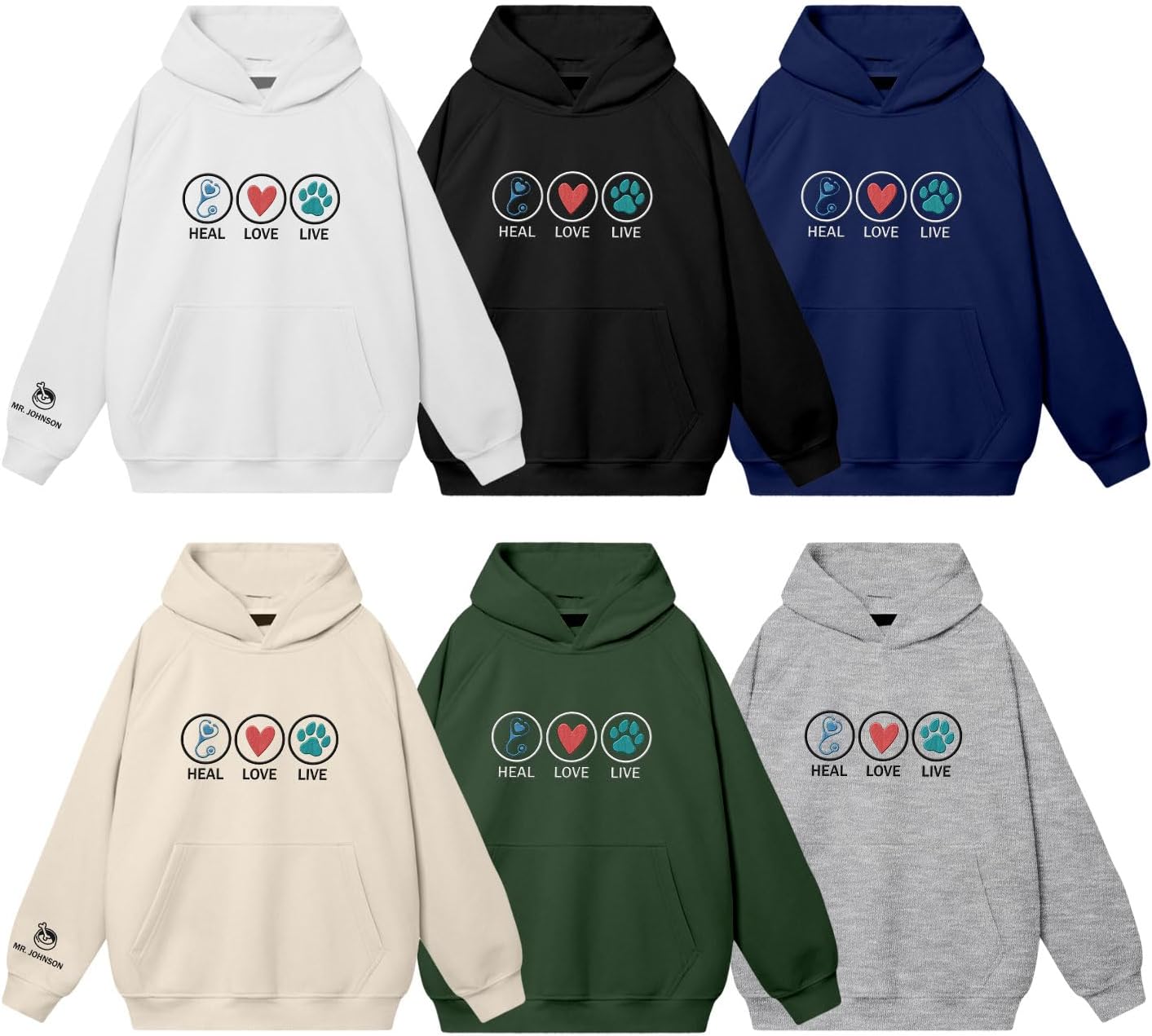 Leeprints Personalized Embroiderd Veterinary Medicine Sweatshirt - Vet Tech Sweater, Veterinarian Gift, Vet Med Staff Gifts