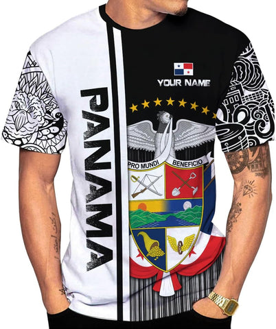 Personalized Panama 3D Shirt, Panama Camisa Shirt, Custom Panama Coat of Arms Shirts Panama Map, Panamanian Flag Pride Shirts