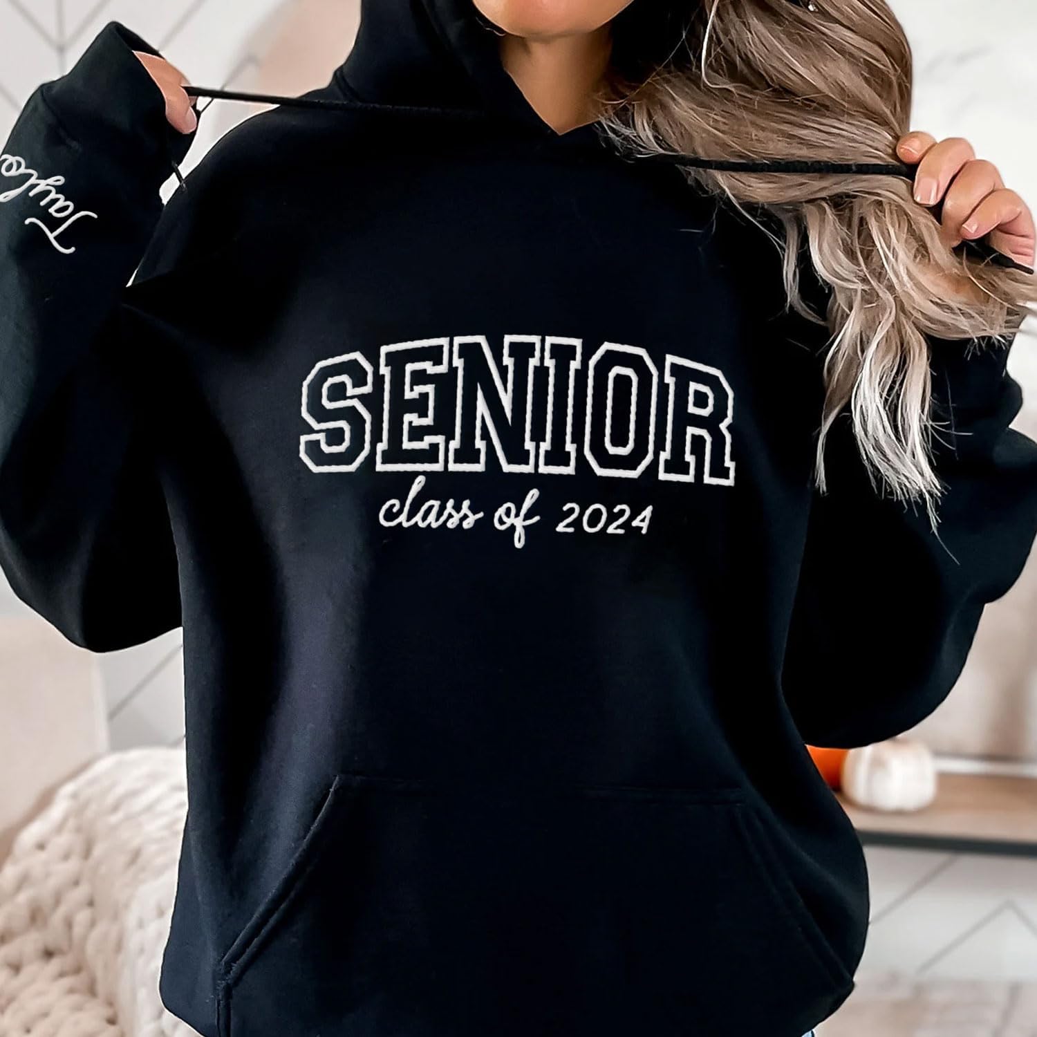 AOVL Personalized 2024 Embroidered Sweatshirt - Graduation Class Of 2024 Senior Class Embroidered Sweatshirt