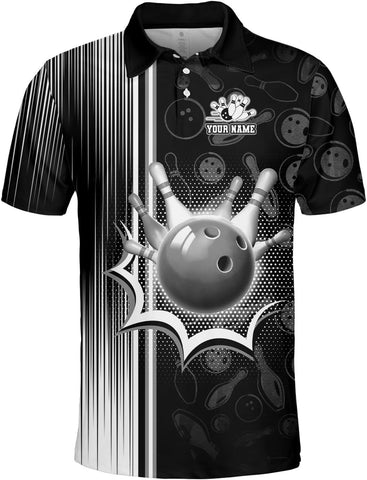 Intenprints Custom 3D Bowling Polo Shirts Personalized Jersey Men Women Team Name Unisex Bowling Shirt Jerseys