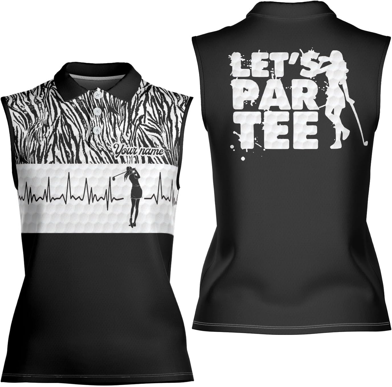 Podagree Personalized Golf Shirts for Women Sleeveless with Collar, Funny Golf Shirts for Women Ladies Sleeveless Golf Shirt