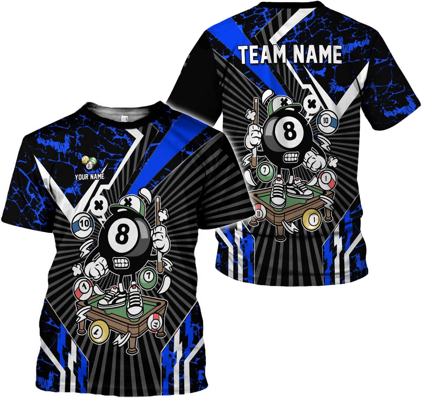 Ligthuy Personalized Name Billiard Shirts 3D, Billiards Shirt 8 Ball Billiard Shirt Custom Men's Pool Men Women1
