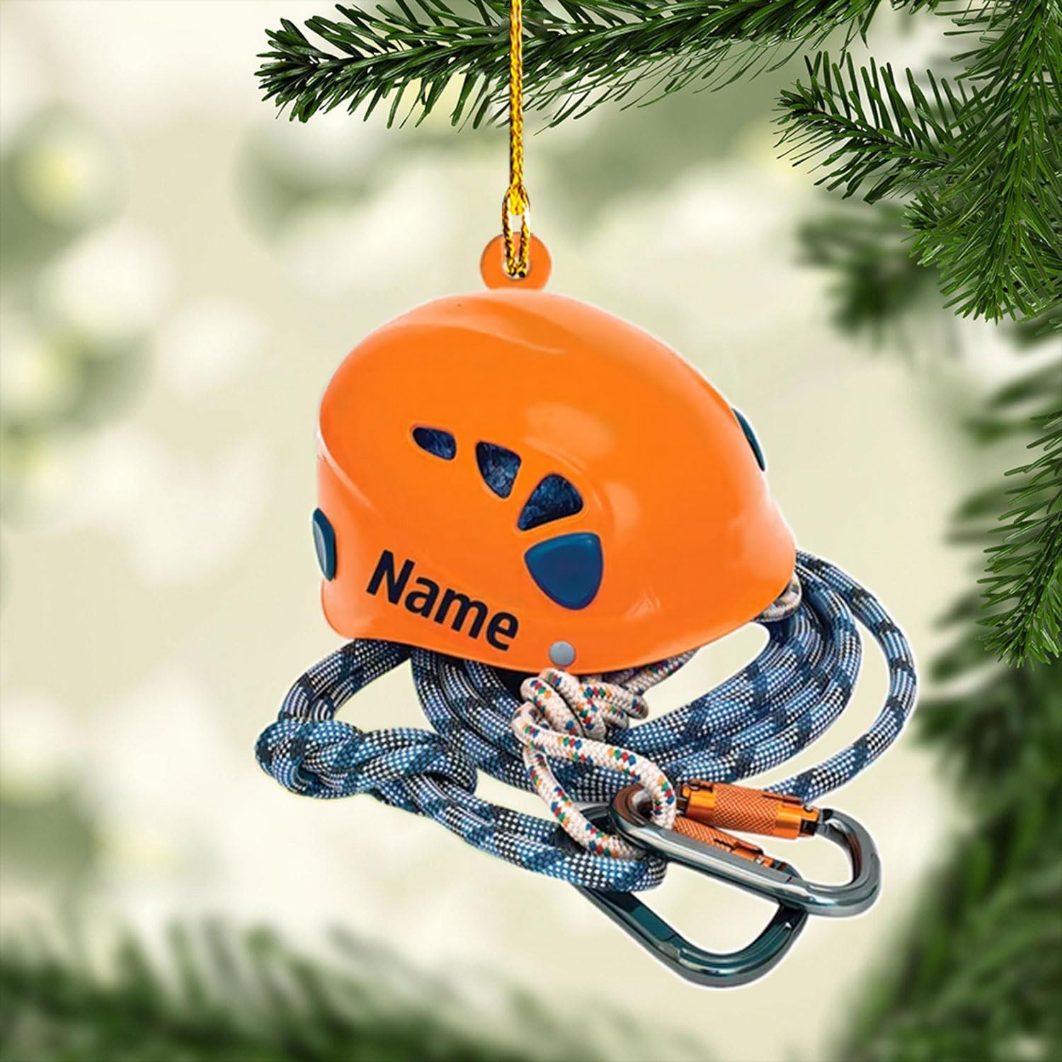 HomeDesign Personalized Rock Climbing Ornaments Custom Climbing Ornament Rock Climber Ornament, Mountain Climbing Bag, Climber Gift Bouldering Gifts Ornament Christmas Hanging Ornament (CL 2)