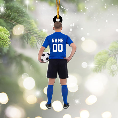 mostprints Personalized Soccer Christmas Ornament, Soccer Ornament for Boys, Soccer Team Ornaments, Gifts for The Soccer Player, Soccer Player Ornament, Soccer Gift Tree Hanging (SC15)