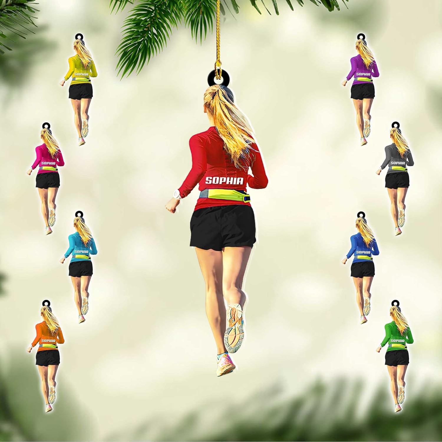 Personalized Running Ornament, Half Marathon Runner Ornament, Cross Country Christmas Ornament, Track and Field Christmas Ornaments for Runners Girl Shoes Ornament Gift for Athletes Running Man (RN2)