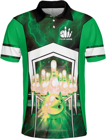 Custom Bowling Polo Shirt Personalized 3D Team Name Bowling Shirts for Men Women Jersey Unisex Bowler Short Sleeve Gift Tee