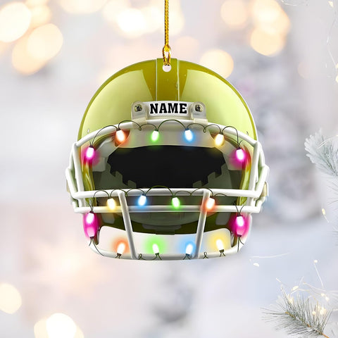 Personalized Name Football Ornaments 2024, Customized Football Christmas Ornaments Wood Ornament Christmas Tree Hanging Ornament Pine Tree Decorations for Kid Couple Friends Family (Football 1)
