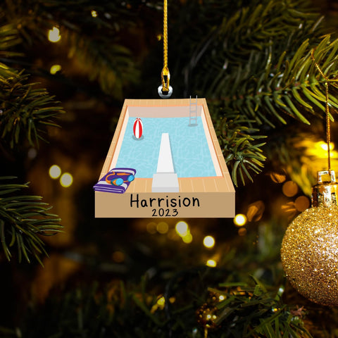 Suseaz Swimming Swimmer Ornament, Personalized Swimming Xmas Ornament Gifts for Men Women Swimmer, Custom Name Swimming Player Ornament, Swimmer Lover Ornament (Style 4)