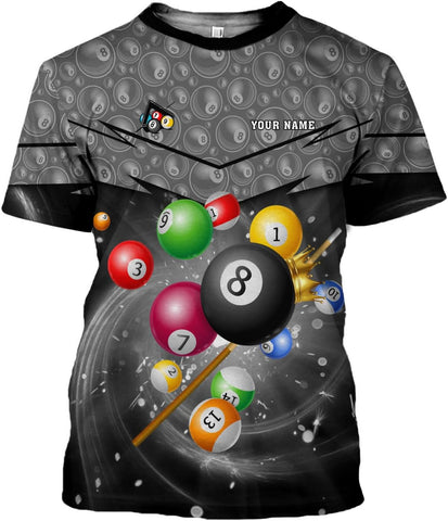 Parvii Personalized Billiards Shirt for Men, 8 Ball Pool Shirt, Billiards Gift