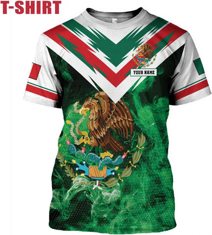 Mostprints Personalized Name Mexican Shirts for Men 3D, Customized Mexico Shirts for Men, Mexico Shirts for Women Mexico Shirt1
