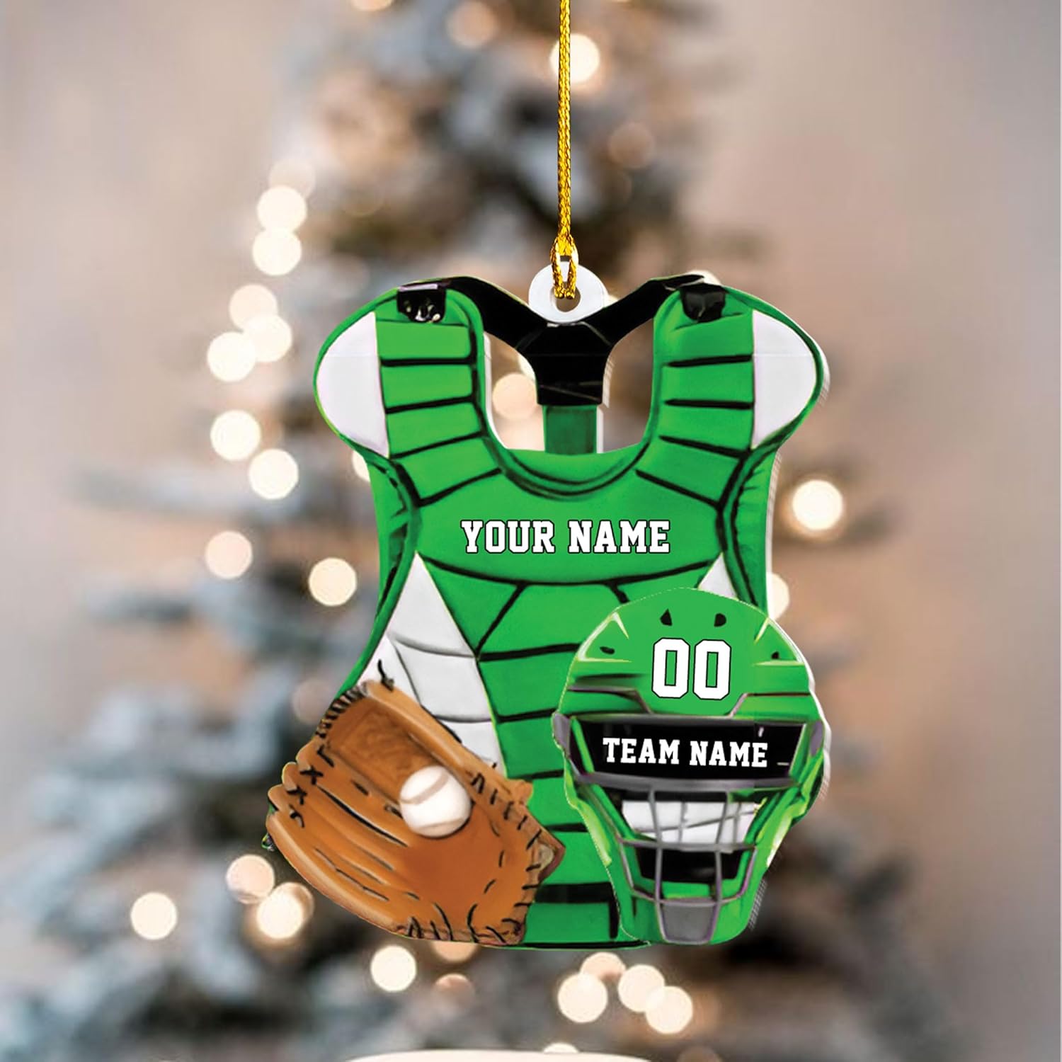 Artparel Personalized Softball Ornament Christmas Tree Decoration Custom Softball Christmas Ornament 2D Shape Flat Softball Lover Gifts Beginner Softball Players Ornament Gift (Softball 3)