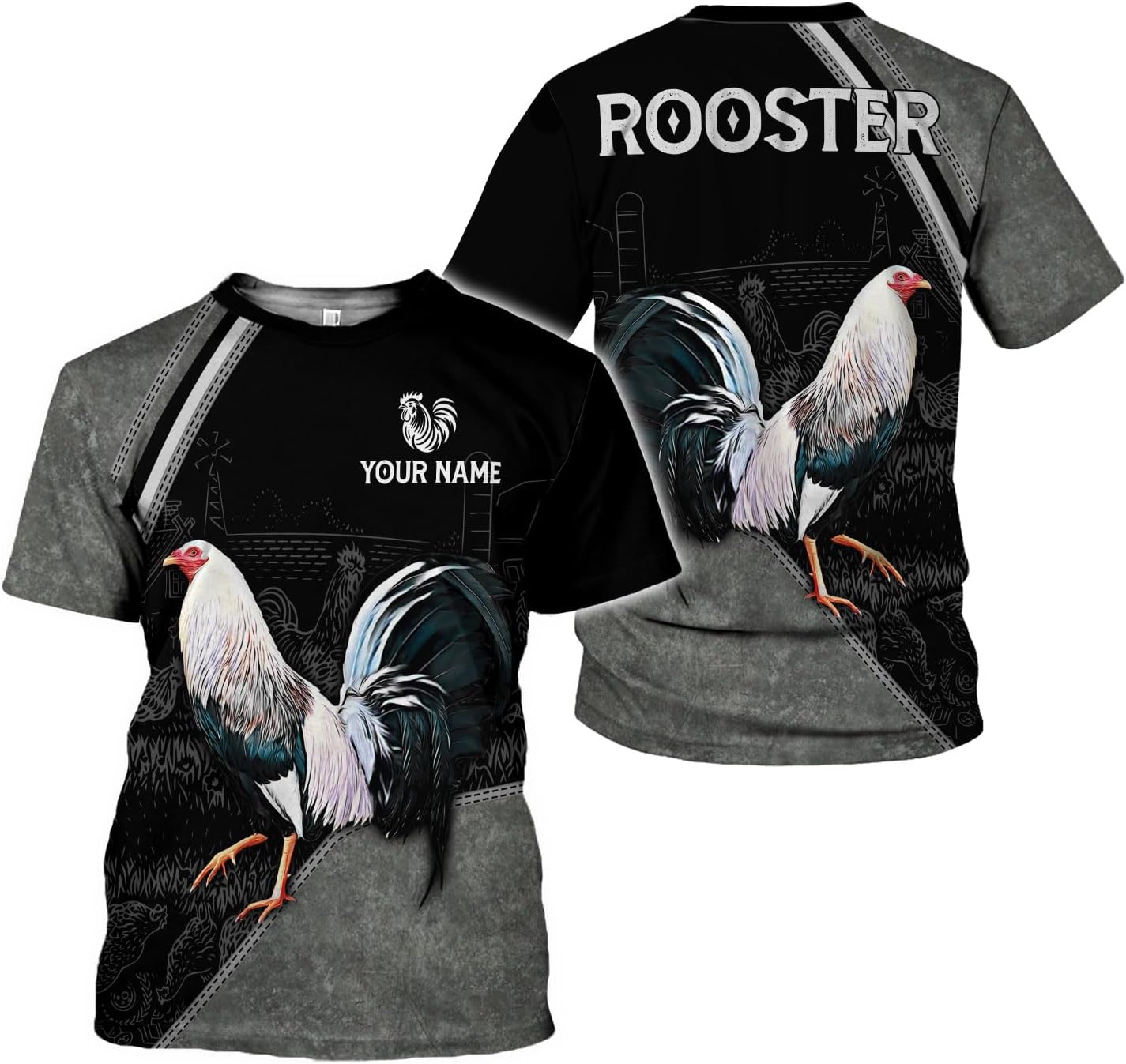 Mostprints Personalized Name Rooster Shirt 3D, Rooster Shirts for Men, Chicken tshirts shirts for women, Funny Chicken shirts