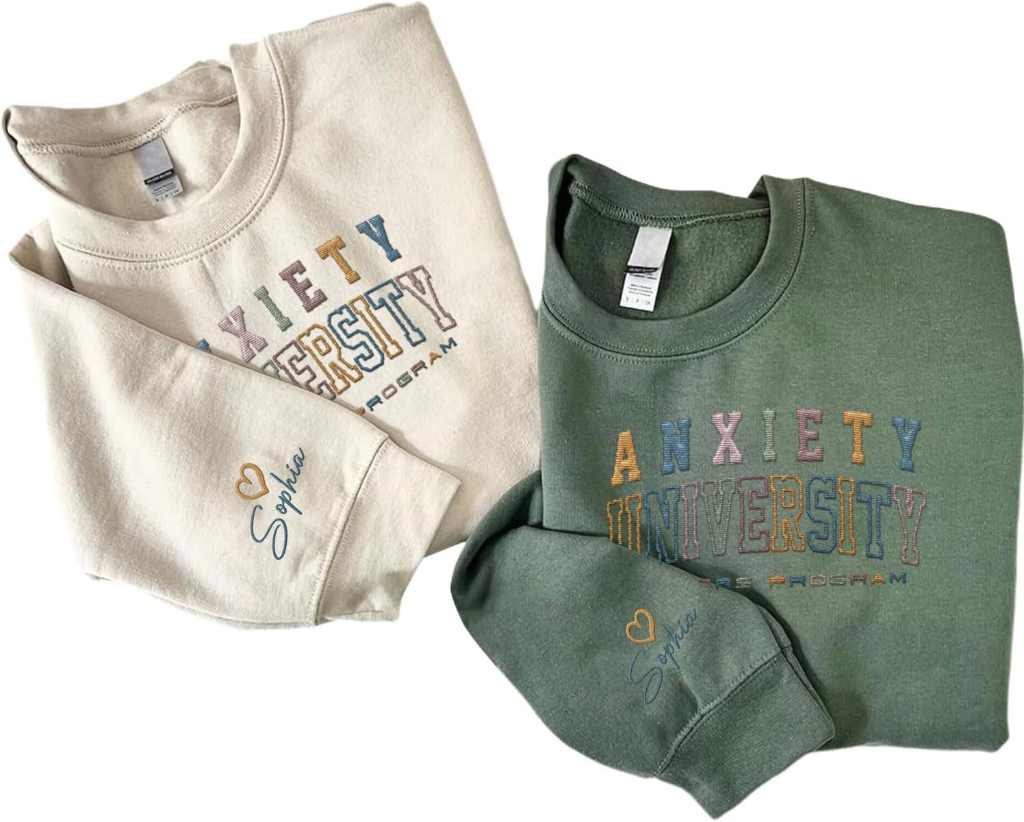 Custom Anxiety University Honors Program Embroidered Sweatshirt Mental Health Shirt Funny Clothing Gifts Her Anxiety State