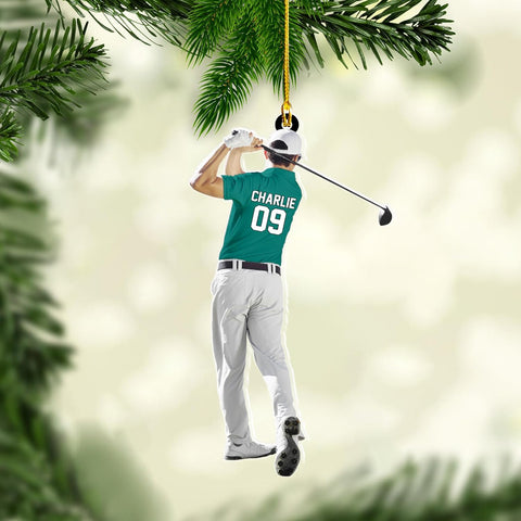 Suseaz Personalized Golf Bag Christmas Ornaments Gift for Golf Lover Custom Golf Bag Ornament Ornament for Christmas Tree Hanging Gifts Golf Gifts for Men Dad Golf Cart Ornament (Golf 1)