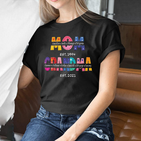 Personalized Mother's Day Tee, Mom and Grandma Belong to Kids, Grandkids Names Shirt for Nana Mimi Mom Grandma Mamaw