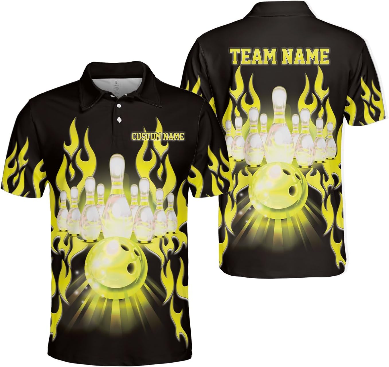 Custom 3D Bowling Polo Shirts for Men and Women Personalized Team Name Gift Unisex Customized Bowling Short Sleeve Polo Shirt