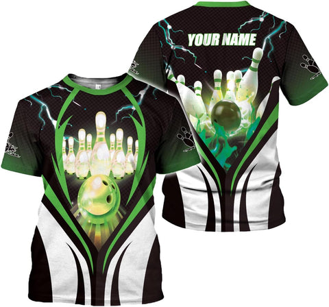 Rivelus Personalized Name Bowling Shirts for Men and Women 3D, Bowling Shirts for Team Bowling, Bowling Shirts Gift
