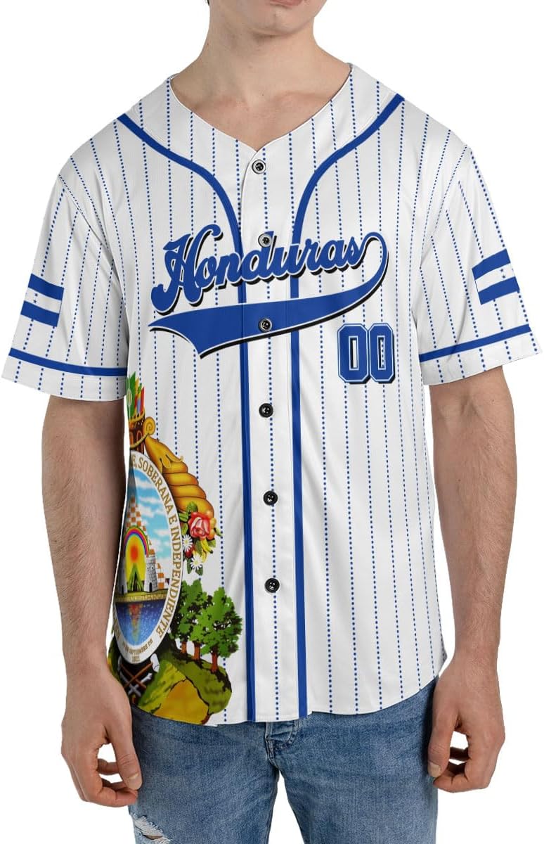 AOVL Personalized Honduras Baseball Jersey Shirt, Honduras Jersey for Men and Women, Jersey Honduras, Camisa Honduras Hombre