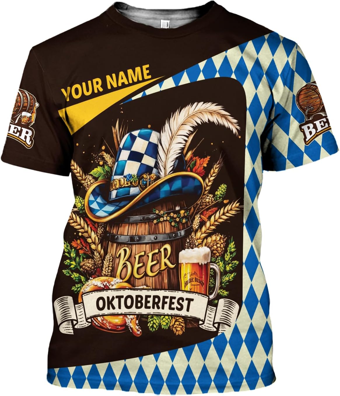Pretyprints Personalized Oktoberfest Custom Name Shirt Gift For Beer Lover Oktoberfest 3D Shirts Beer Drinking Festival