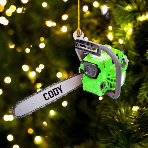 Podagree Personalized Name Arborist Ornament for Xmas 2023, Customized Chainsaw Ornament Aborist Christmas Wood, Plastic Ornament Tree Hanging Ornament Pine Decorations for Friends Family (AB1)