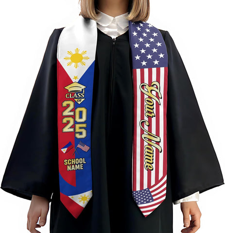 Customize Filipino Graduation Sash, Philippines Graduation Stole, Philippine Graduation Sash 2025