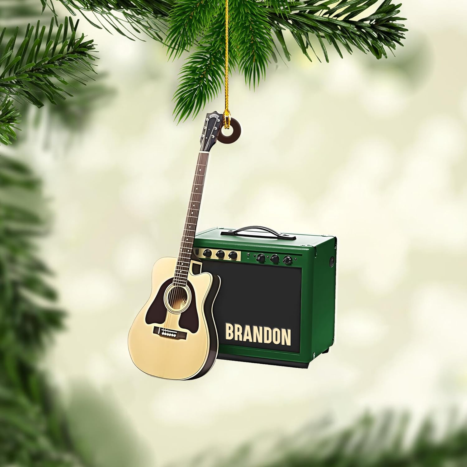 Personalized Guitar Ornament, Electric Guitar Ornament, Guitar Christmas Ornaments 2024, Acoustic Guitar Christmas Ornament, Guitar Christmas Ornaments Guitarist Gift Musical Instruments Xmas (G10)