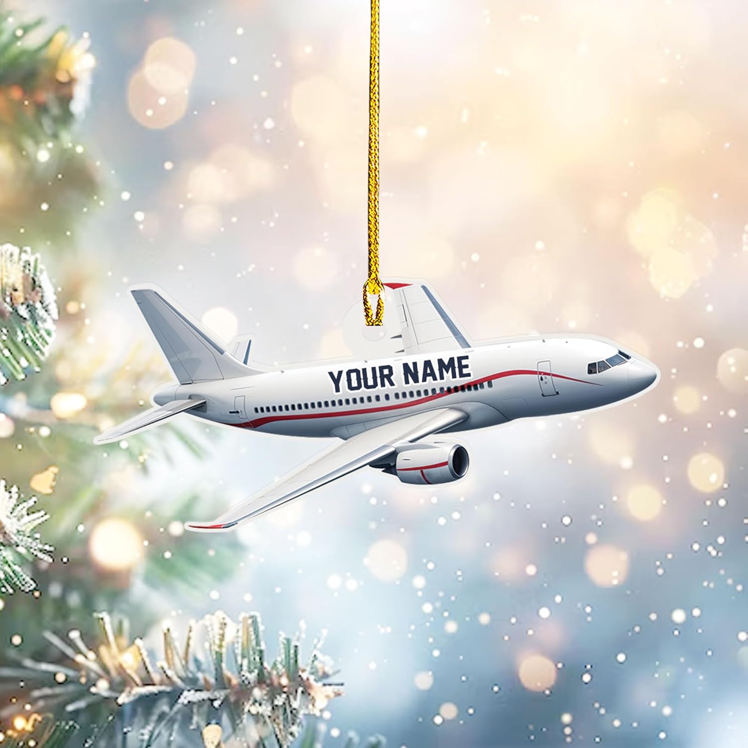 Customized Airplane Ornament, Personalized Name & Text Pilot Ornament Christmas 2024, Airplane Pilot Ornament, Airplane Ornament Hanging Christmas Tree, Pilot Captain Ornament (Acrylic, Style 10)
