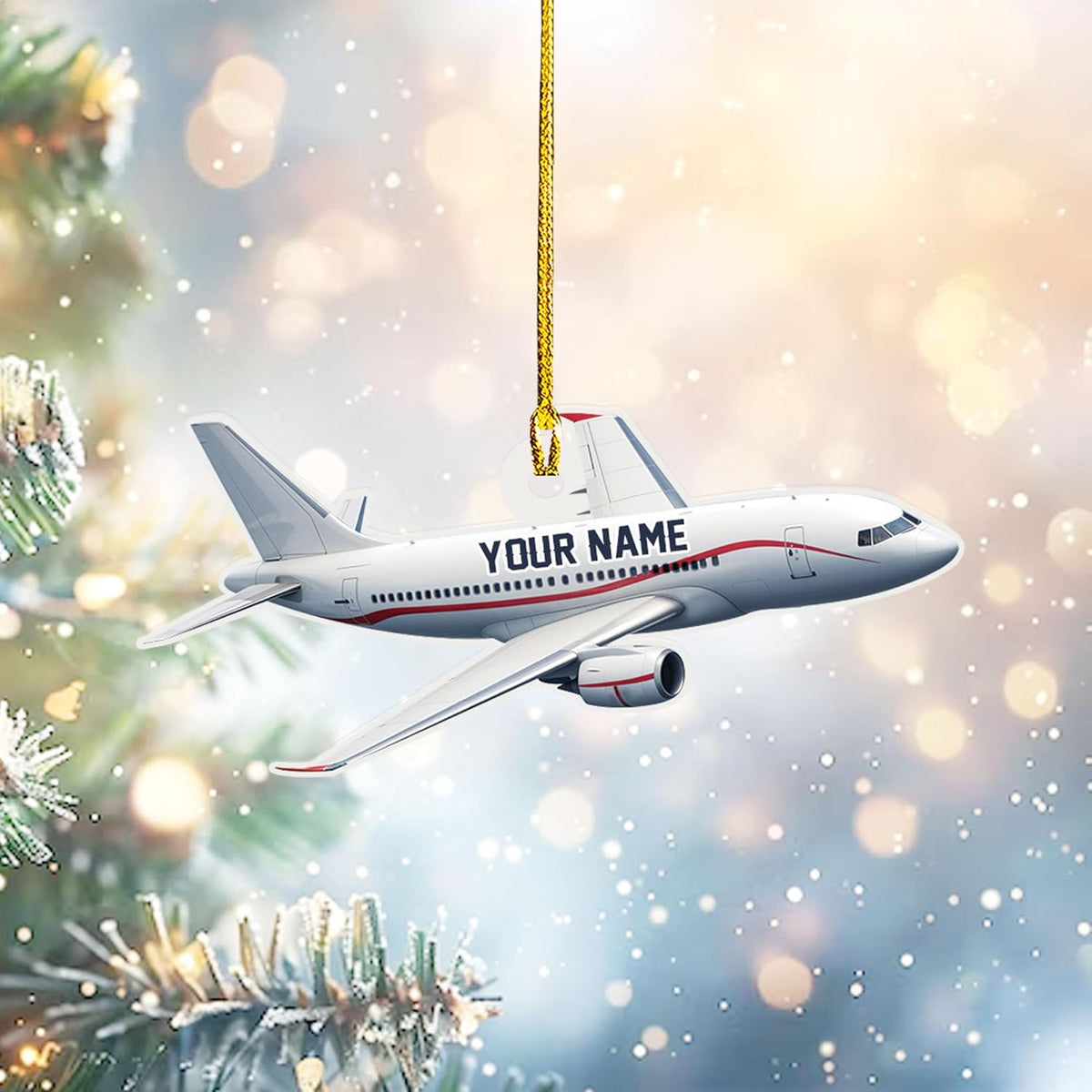 Customized Airplane Ornament, Personalized Name & Text Pilot Ornament Christmas 2024, Airplane Pilot Ornament, Airplane Ornament Hanging Christmas Tree, Pilot Captain Ornament (Acrylic, Style 10)