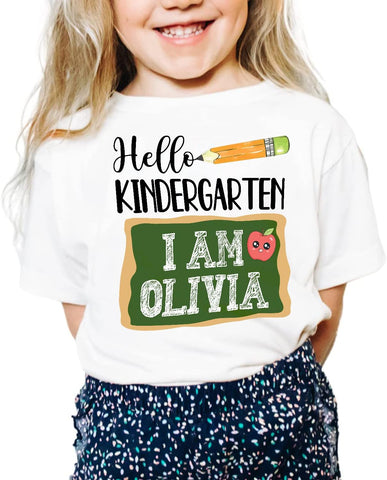Vybonz Personalized First Day of Kindergarten Shirt, Back to School Shirts for Girl Boy Crush Kindergarten Shirts