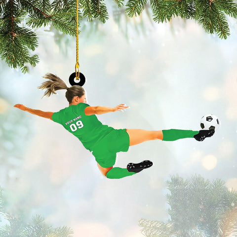 mostprints Personalized Soccer Christmas Ornament, Soccer Ornament for Boys, Soccer Team Ornaments, Gifts for The Soccer Player, Soccer Player Ornament, Soccer Gift Tree Hanging (SC11)