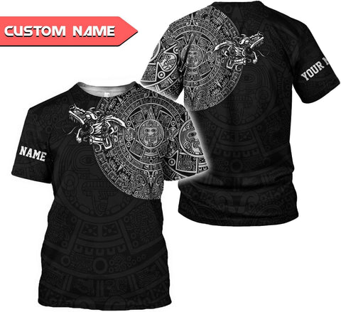 Mostprints Personalized Name Aztec Shirts for Men, Aztec Warrior Shirt, Mexican Shirts for Men Mexican Azteca, Mexico Shirts